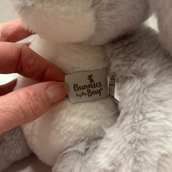 Bunnies by the Bay Rabbit Plush Soft Grey Sitting Little Nibble Bunny Stuffy - Picture 4 of 5
